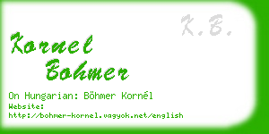 kornel bohmer business card